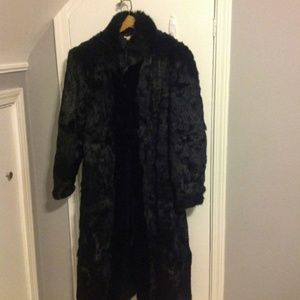Vintage full length rabbit fur coat